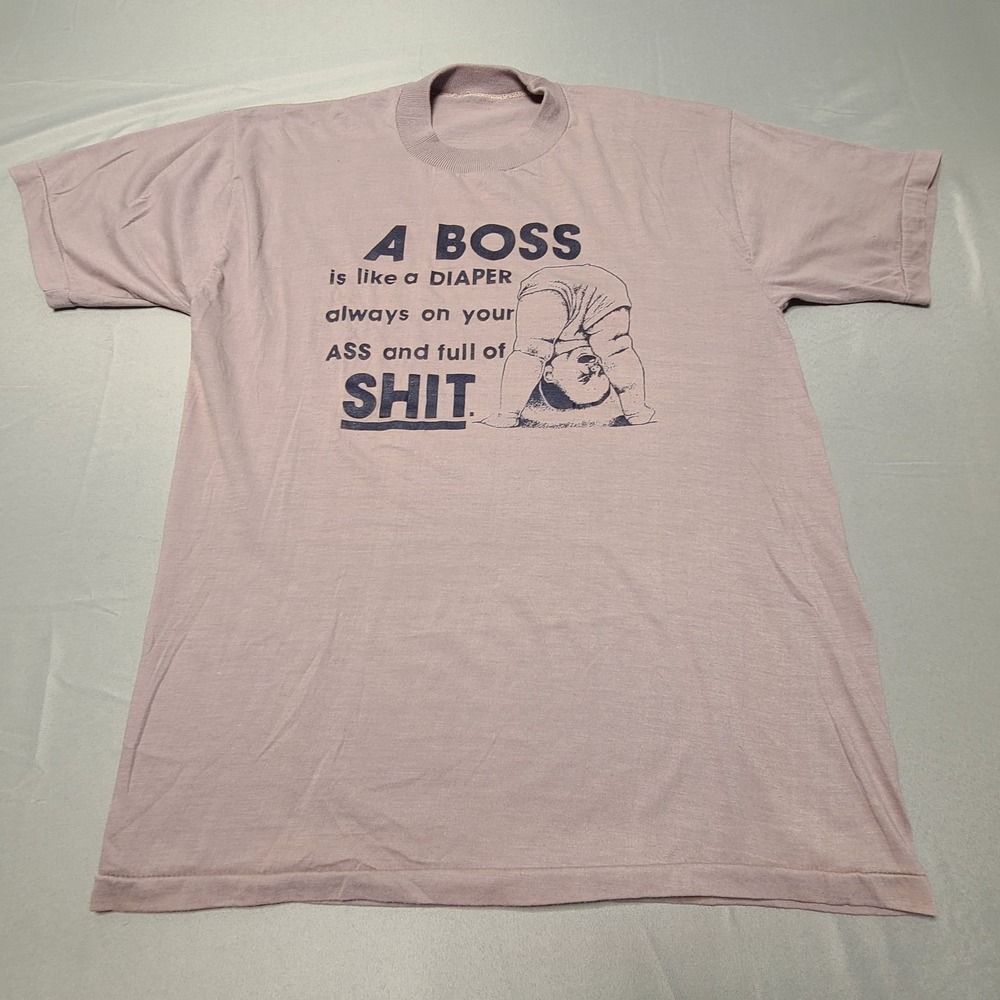 Vintage Mens Crewneck Shirt Medium Vulgar Comedy Single Stitch Short Sleeve